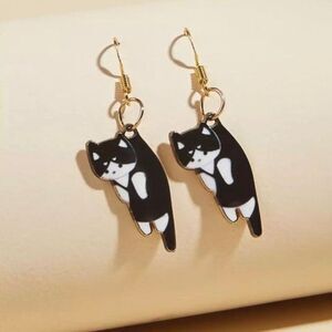 Small Cat Dangle Earrings